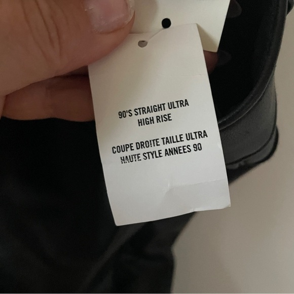 abercrombie & fitch NWT 90s ultra high rise faux leather jeans curve love 31 12 - Picture 9 of 9